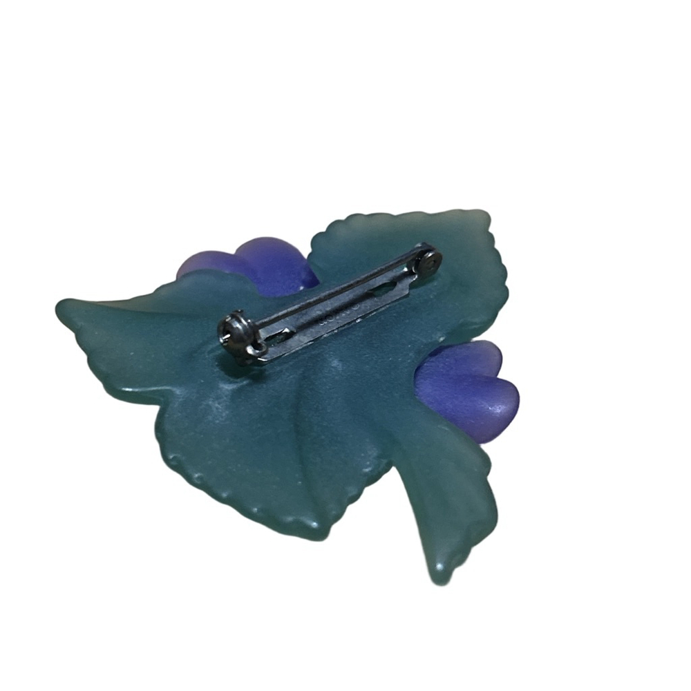 Floral Brooch One Size Purple Green - Picture 3 of 3